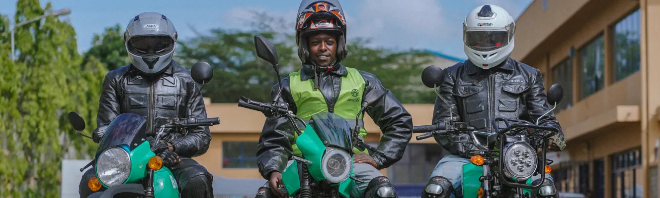 Fleet riders on electric motorcycles